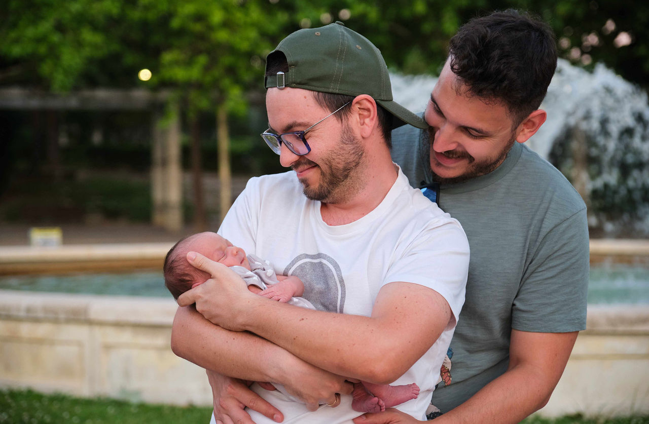 Two gay fathers building their family through surrogacy and IVF